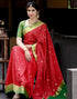 Vasthrlay Kanjivaram Jacquard Unstitched White Saree
