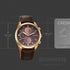Sonata Magna Quartz Multifunction Brown Dial Rose Gold Leather Strap Watch For Men