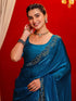 Vasthrlay Shimmer Scalloped Unstitched Maroon Saree