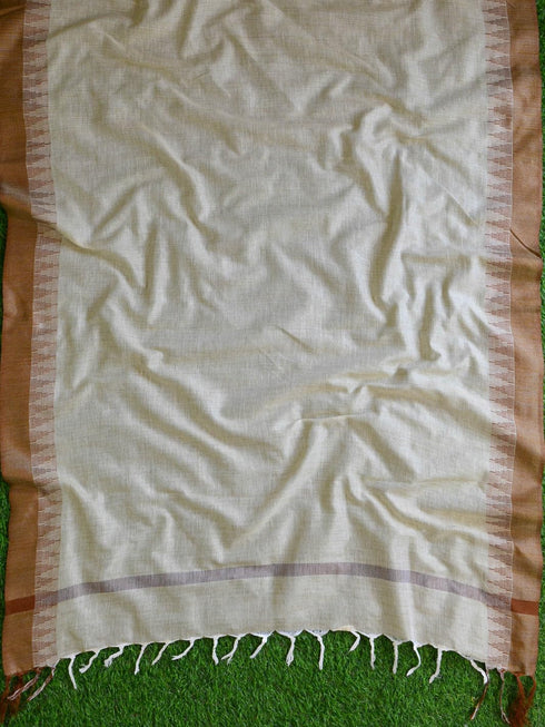 Vasthrlay Yellow Handwoven Unstitched Saree