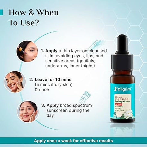 Pilgrim 25% AHA + 2% BHA + 5% PHA Peeling Solution for Face Pigmentation