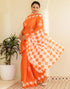 Vasthrlay Chanderi Printed Unstitched Blue Saree