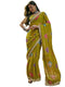 Vasthrlay Scalloped Embroidery Unstitched Lime Green Saree