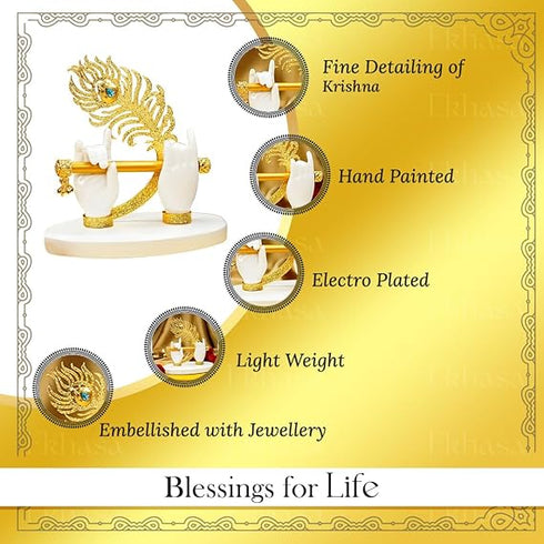 Ekhasa Lord Krishna Hands with Flute Idol (Small Size)