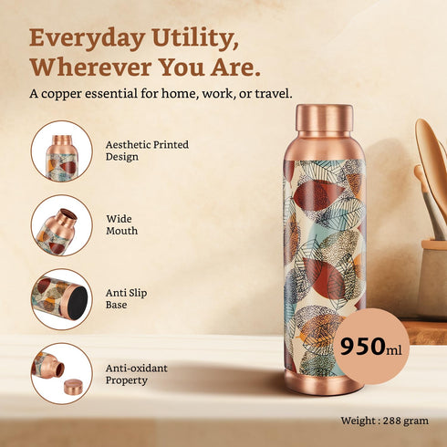 Copper Leak-Proof Meenakari Bottles | 950 ml
