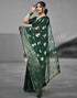 Vasthrlay Georgette Printed Unstitched Red Saree