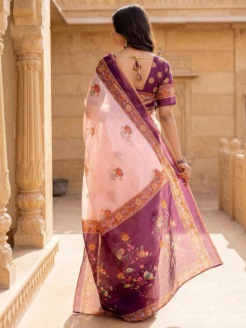 Vasthrlay Printed Peach1 Saree