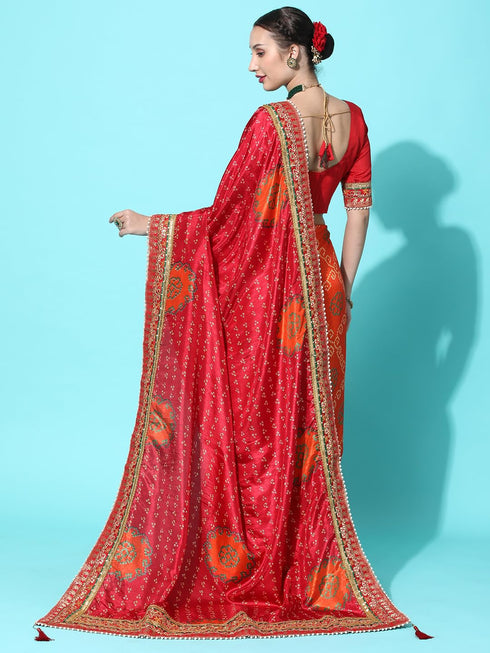Vasthrlay Enterprise Bhandhani Embroidery Saree