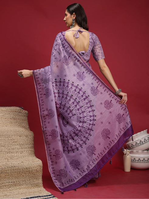 Vasthrlay Madhubani Printed Unstitched Hs Ethnic Wear