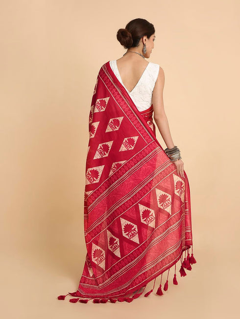 Vasthrlay Lightweight Breathable Traditional Printed Saree