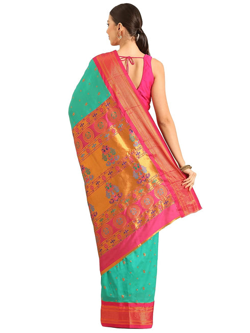 Vasthrlay Paithani Orange Saree