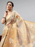 Vasthrlay Rust Heavy Zari Woven Silk Ethnic Saree With Green Blouse