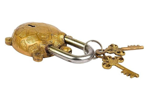 Fashionbonanzamart Tortoise/Turtle/Kachua Brass Padlock