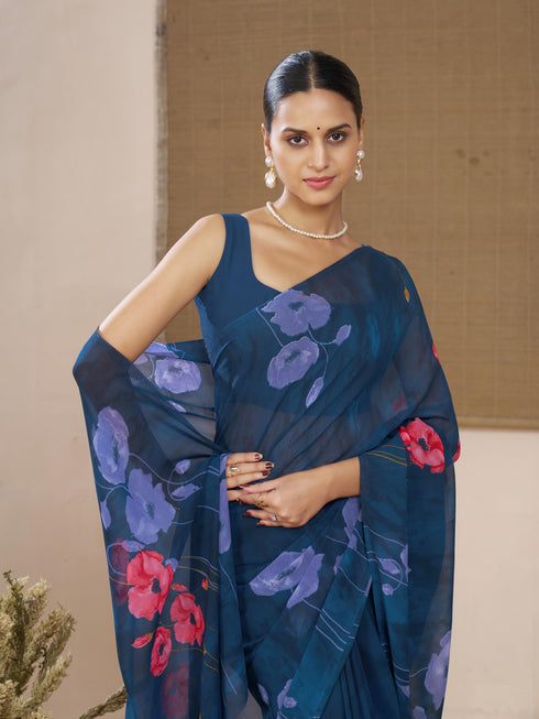Vasthrlay Georgette Floral Saree