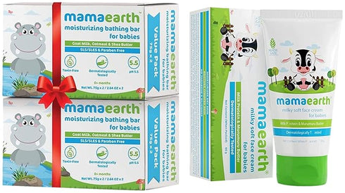Mamaearth Milky Soft Natural Baby Face Cream and Mamaearth Bathing Bar