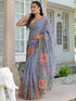 Vasthrlay Womens Printed Unstitched Light Green Saree
