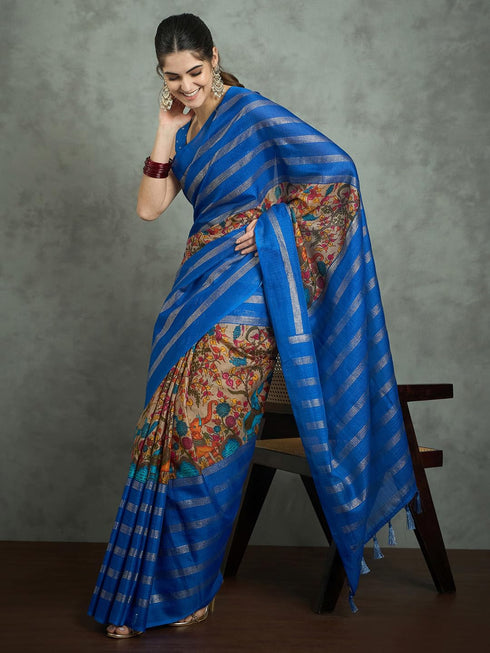 Vasthrlay Kalamkari Printed Unstitched Su Ethnic Wear