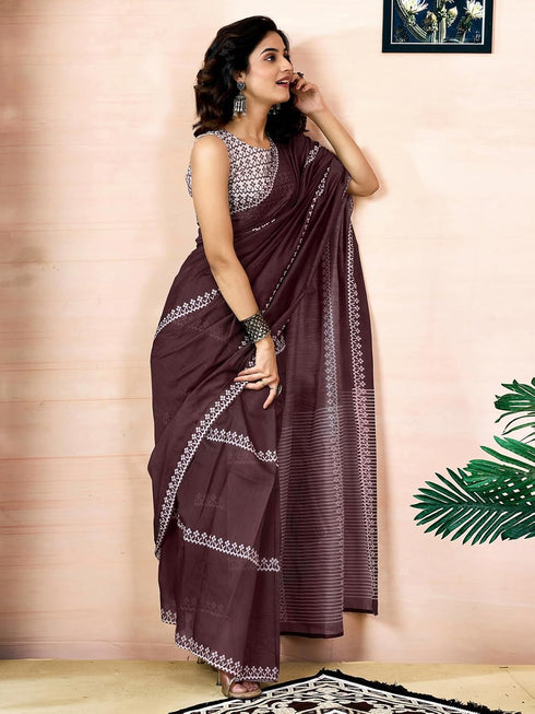 Vasthrlay Kashmiri Minakari Navy Navy Blue Saree