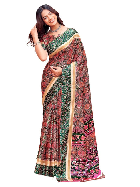 Vasthrlay Womens Printed Unstitched Purple Saree