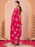 Vasthrlay Vichitra Printed Unstitched Rani Pink Saree