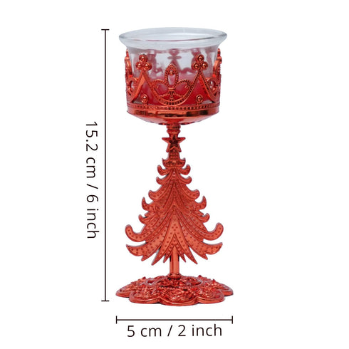 TIED RIBBONS Set of 4 Christmas Candle Holder