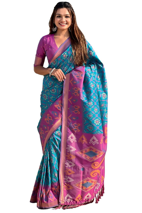 Vasthrlay Kanjivaram Patola Unstitched Ethnic Wear
