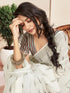 Vasthrlay Womens Printed Unstitched White Saree