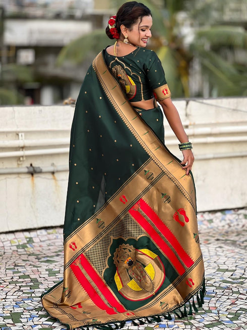 Vasthrlay Paithani Unstitched Elegant Traditional Saree
