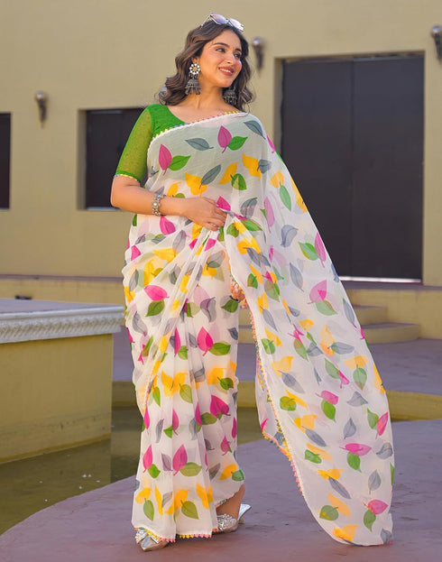 Vasthrlay Chiffon Blouse Maroon Saree