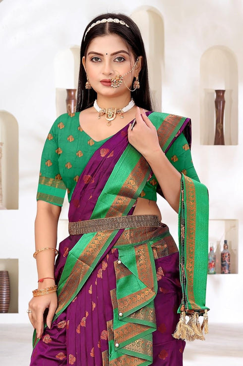 Vasthrlay Paithani Maharashtrian Contrast Traditional