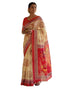 Vasthrlay Womens Printed Unstitched Off White Saree