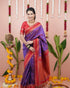 Vasthrlay Kanjivaram Jamun Red Contrast Traditional