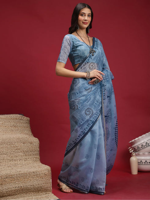 Vasthrlay Madhubani Printed Unstitched Hs Ethnic Wear