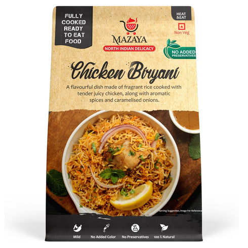 MAZAYA Heat & Eat Fully Cooked Ready To Eat Chicken Biryani (Non Veg)