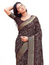 Vasthrlay Georgette Jacquard Unstitched Purple Saree