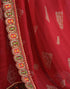 Vasthrlay Georgette Embroidery Unstitched Red Saree