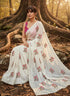 Vasthrlay Georgette Embroidery White Ethnic Wear