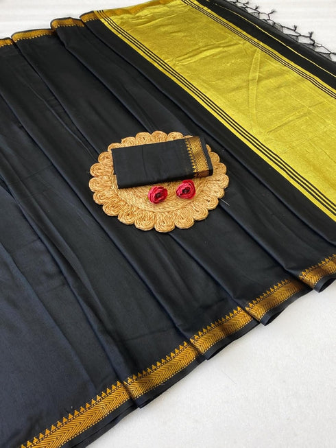 Vasthrlay Cotton Golden Traditional Festival