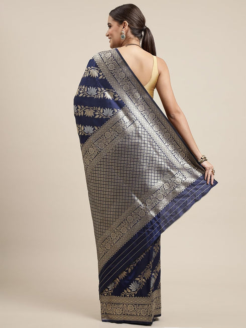 Vasthrlay Silver Banarasi Saree