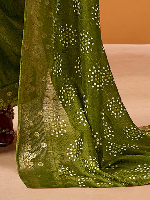 Vasthrlay Bandhani Printed Rama Saree