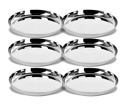 Stainless Steel Dinner Plates Set of 6