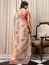 Vasthrlay Weaving Printed Mauve Saree