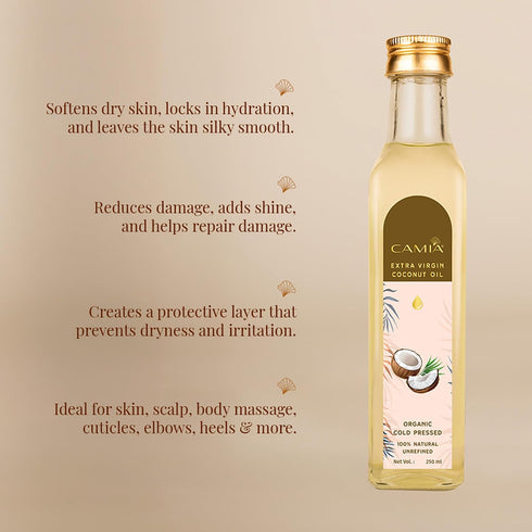 CAMIA Extra Virgin Cold Pressed Coconut Oil for Skin & Hair 250ml