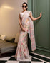 Vasthrlay Womens Printed Unstitched Cream Saree
