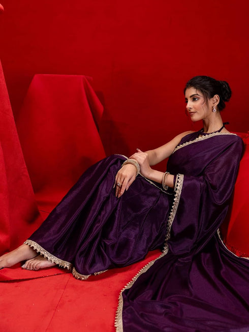 Vasthrlay Georgette Embroidery Navy Navy Blue Saree