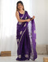 Vasthrlay Sequence Embroidery Unstitched Red Saree