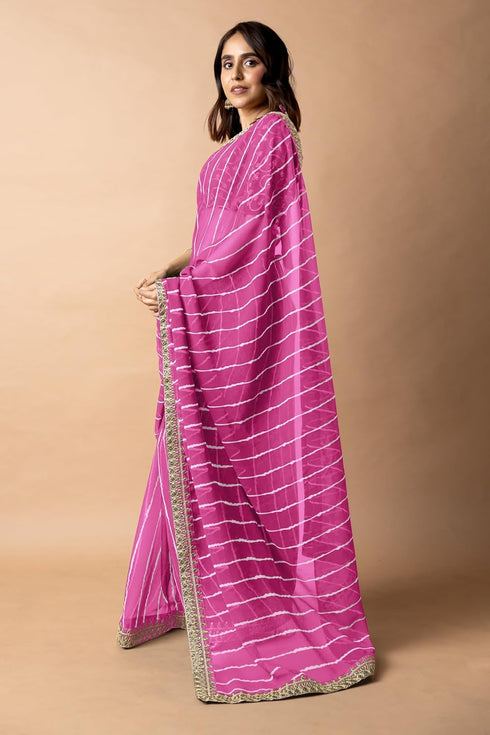 Vasthrlay Fashion Georgette Leheriya Printed Ethnic Wear