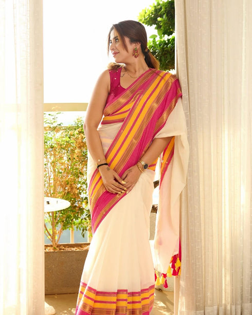 Vasthrlay Cotton Unstitched Saree