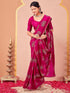 Vasthrlay Vichitra Printed Unstitched Maroon Saree