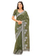 Vasthrlay Scalloped Embroidery Turquoise Saree